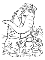 A coloring page of ice age